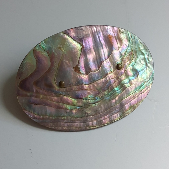 Vintage Mother-of-Pearl Oval Brooch 2" - Picture 1 of 4
